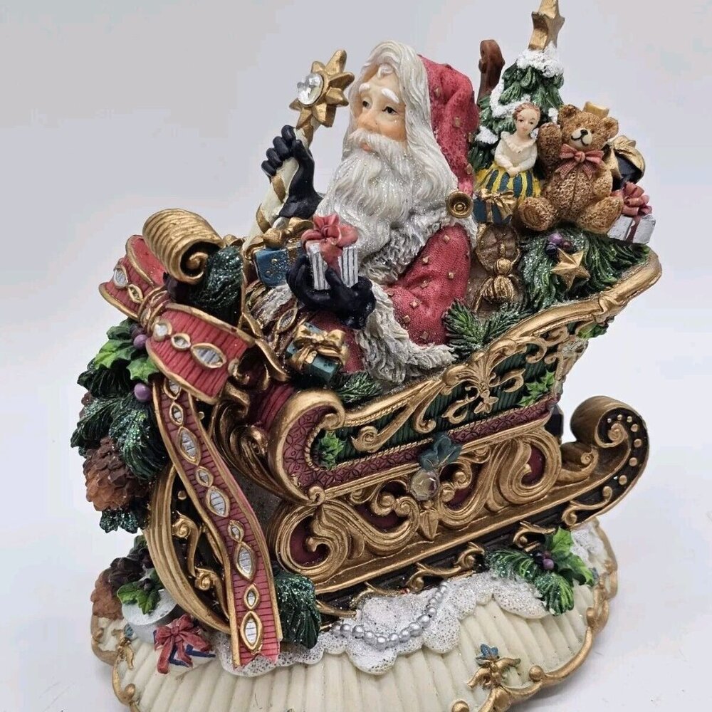 Fitz & Floyd Florentine Christmas Musical Santa Figurine